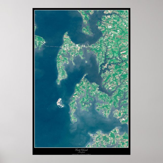 Île de Kent, Maryland affiche satellite (Devant)