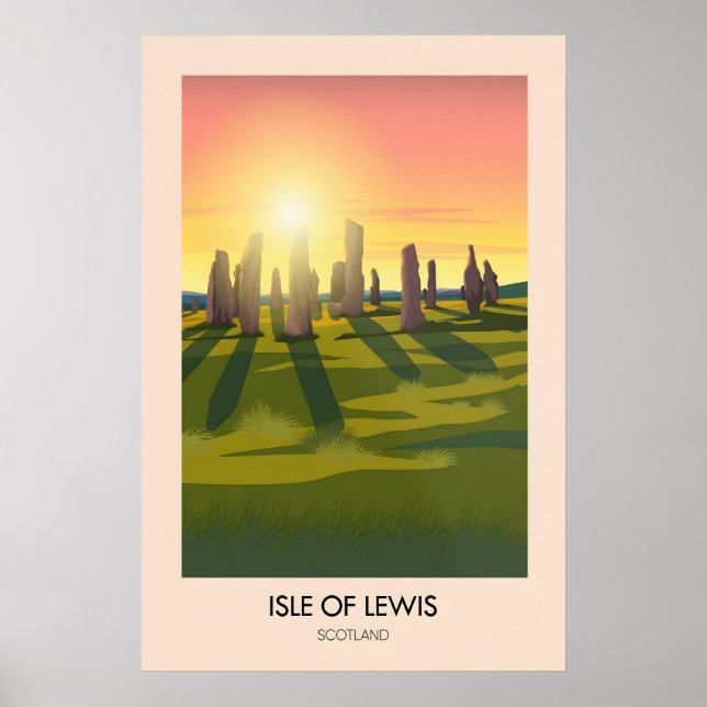 Île de Lewis Écosse Affiche de voyage (Devant)