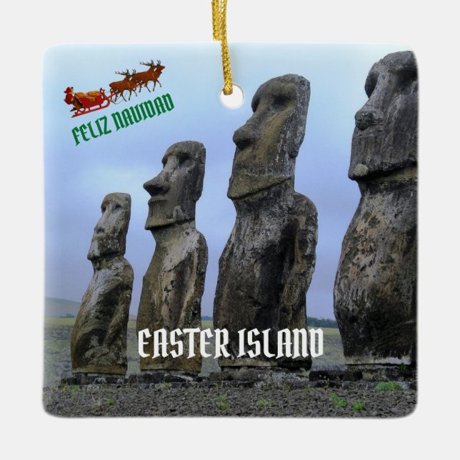 Île de Pâques Photo Ornement de Noël (Devant)