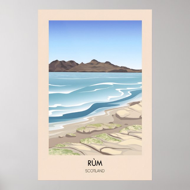 Île de Rum Écosse Affiche de voyage (Devant)