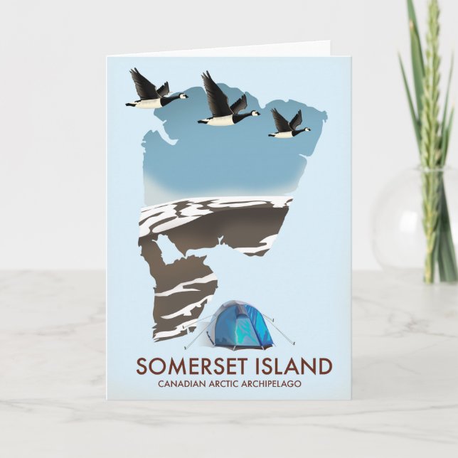 Île de Somerset, Canada Carte de style vintage (Devant)