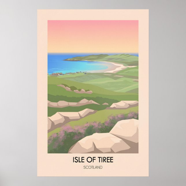 Île de Tiree Écosse Affiche de voyage (Devant)