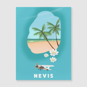 Île des Caraïbes Nevis Carte illustrée.
