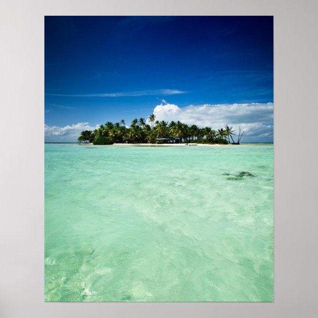 Île du Pacifique avec affiche de palmiers (Devant)