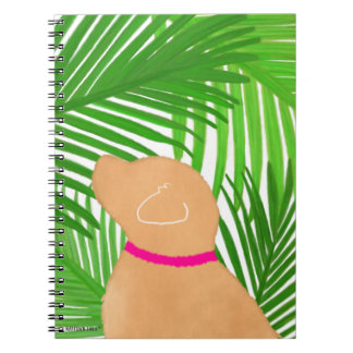Île du palmier vert Cahier chien jaune
