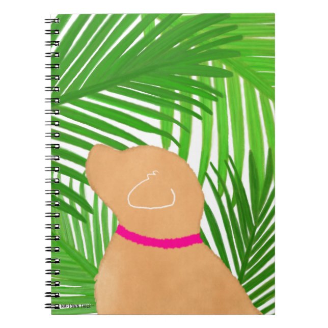 Île du palmier vert Cahier chien jaune (Devant)