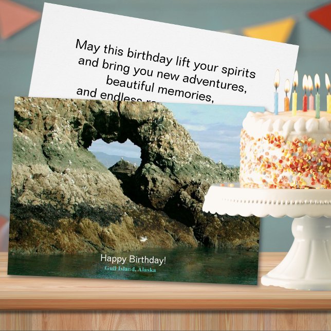 Île Gull Alaska Anniversaire (Gull Island Alaska Birthday Cards)