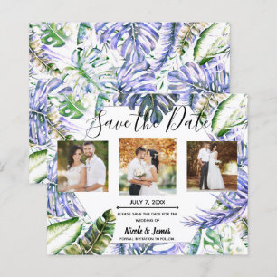 Île mariage tropical lilas violet Save the Date