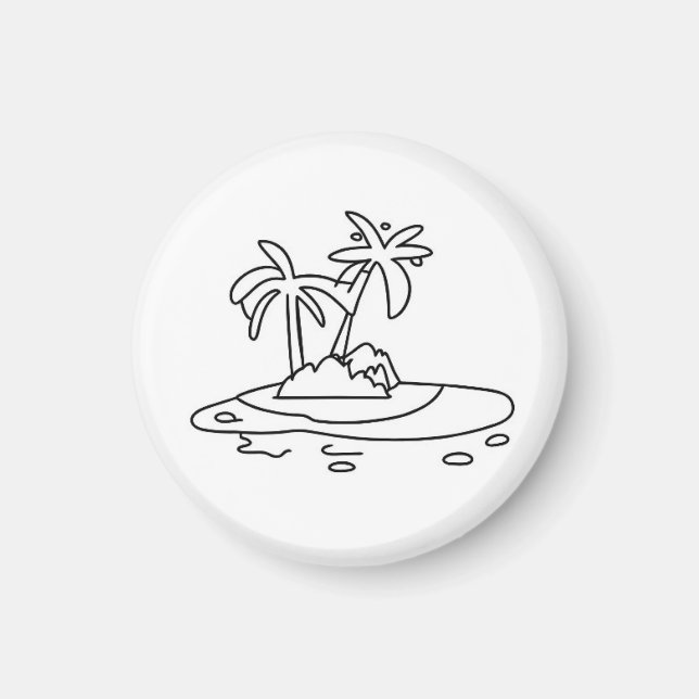 Île paradisiaque aimant, aimant de vacances (Devant)