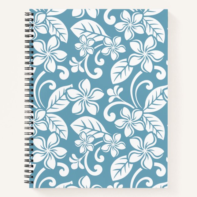 ÎLE PLUMERIA (BLEU D'ESCLAME) Carnet Spiral (Devant)