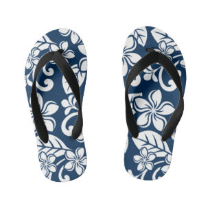 ÎLE PLUMERIA (BLEU FONCÉ) Paire de tongs