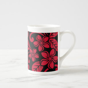 ÎLE PLUMERIA (NOIR/ROUGE) BONE CHINA MUG