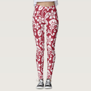 ÎLE PLUMERIA (ROUGE CARDINAL) Leggings