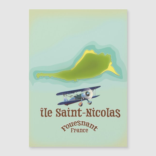île Saint-Nicolas Fouesnant France carte (Devant)
