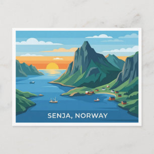 Île Senja Norvège Carte postale de voyage