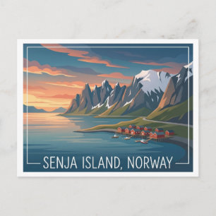 Île Senja Norvège Carte postale de voyage