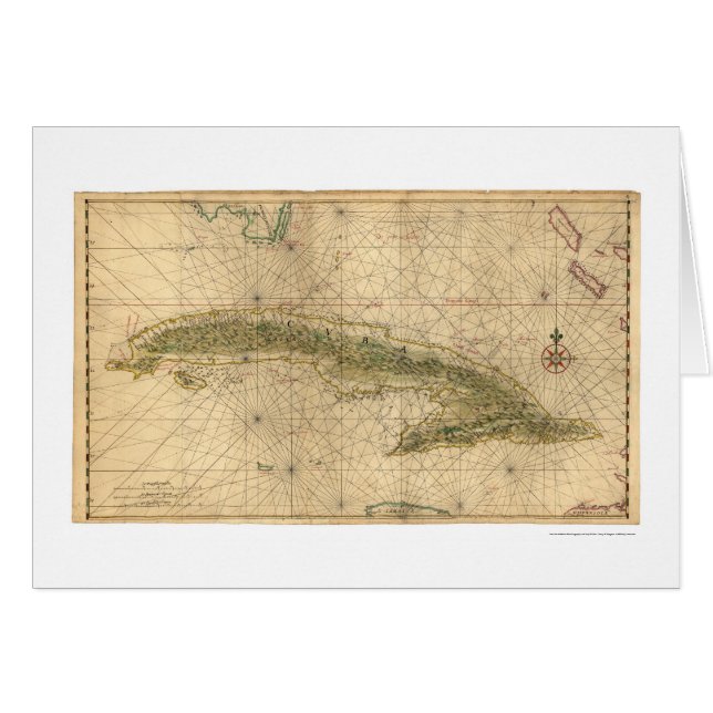 Île tôt de la carte 1639 du Cuba (Devant horizontal)