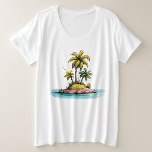 Ile tropicale Vibes Palm Tree T-Shirt graphique