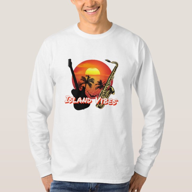 Île Vibes  T-Shirt basique à manches longues (Devant)