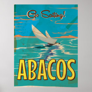 Îles Abacos affiche de voyage vintage