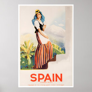 Îles Canaries Art Espagne Affiche de voyage Espagn