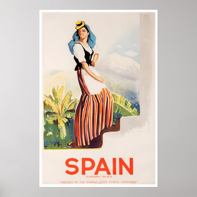 Îles Canaries Art Espagne Affiche de voyage Espagn (Devant)