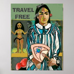 Iles de Voyage Gratuit, modifier le texte, Poster