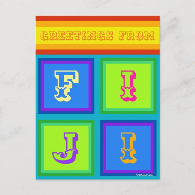 Îles Fidji Océanie vacances colorées Carte postale (Devant)