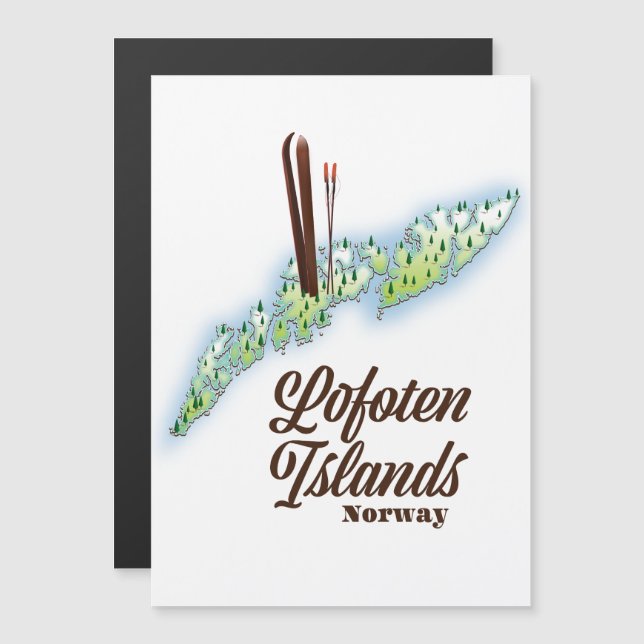 Îles Lofoten, Norvège affiche de ski. (Devant / Derrière)