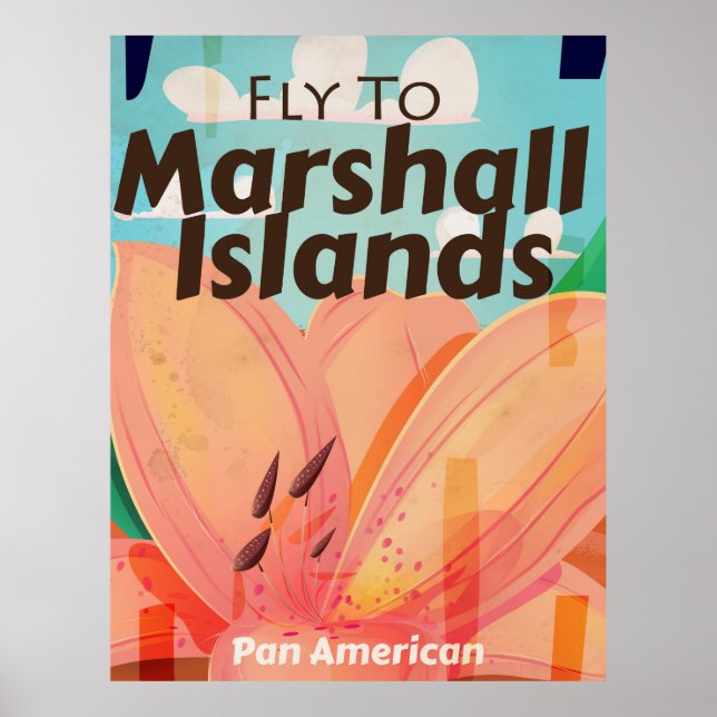 Îles Marshall affiche de voyage vintage (Devant)