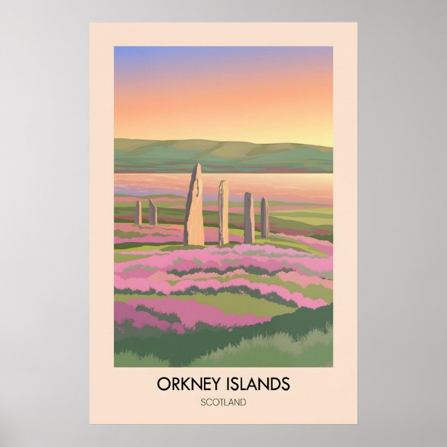 Îles Orcades Écosse Affiche de voyage (Devant)