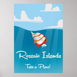 Îles Rosario affiche de voyage vintage