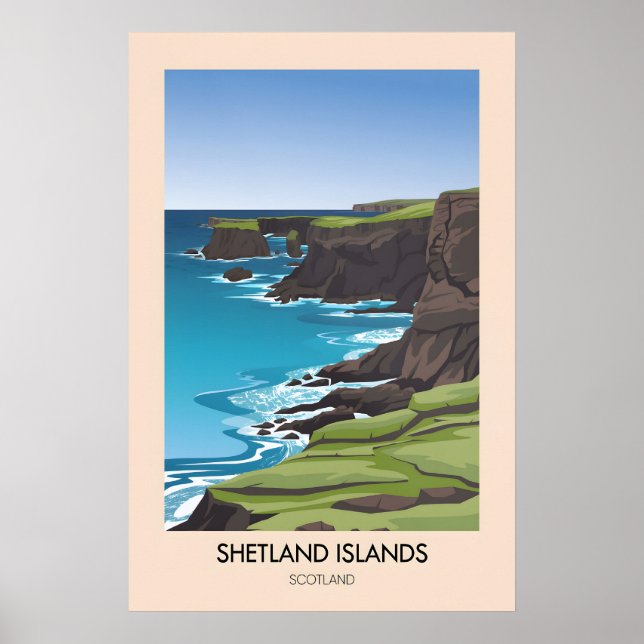 Îles Shetland Écosse Affiche de voyage (Devant)