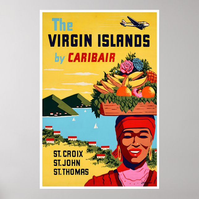 Îles Vierges Art St Croix Affiche Voyage St John (Devant)
