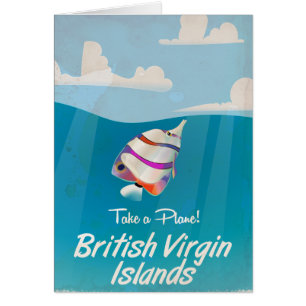Îles Vierges britanniques Affiche de vacances vint