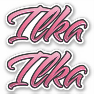 Ilka décoloré autocollant rose