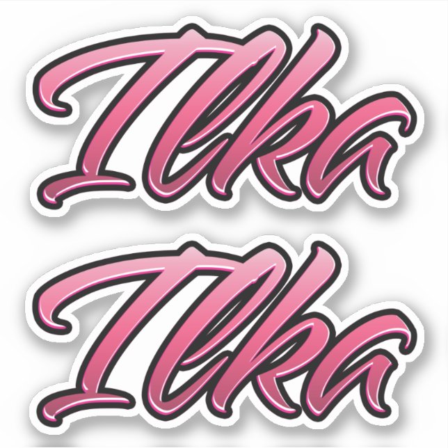 Ilka décoloré autocollant rose (Devant)