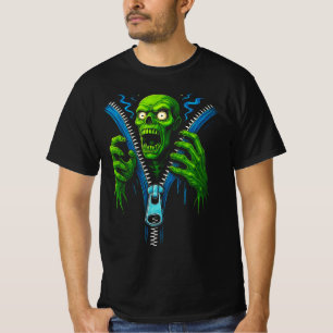 Illusion de fermeture éclair de zombie   T-shirt g
