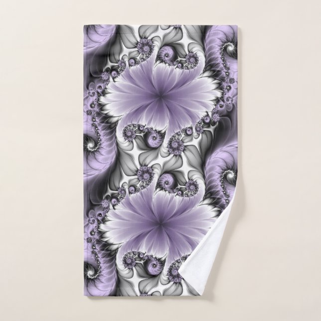 Illusion de lilas Art floral abstrait fractal Fant (Serviette à main)