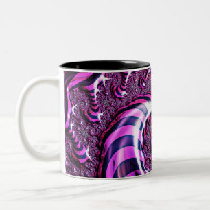 Illusion de spirale rose et noire Mug à deux tons