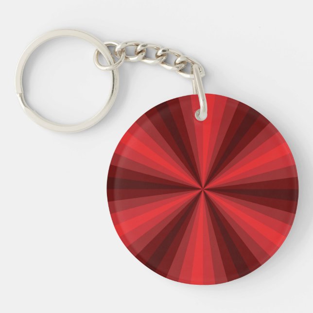 Illusion d'optique porte-clés en acrylique rouge (Devant)