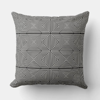 Illusion optique Coussin géométrique noir et blanc