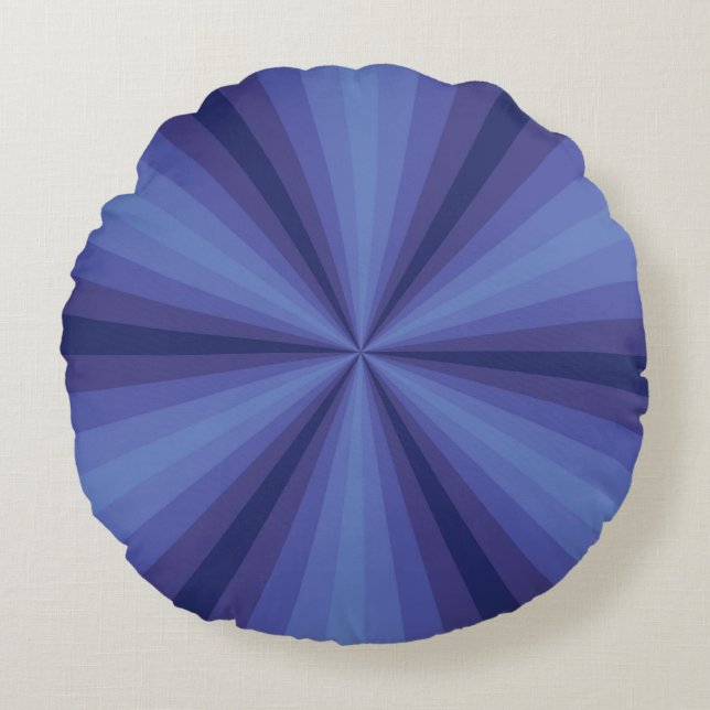 Illusion optique Coussin rond bleu (Devant)