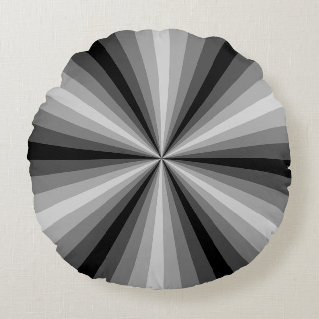 Illusion optique Coussin rond noir (Devant)