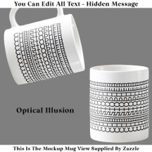 Illusion optique Nom Mug 114B Drôle Texte caché