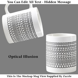 Illusion optique Nom Mug 114B Drôle Texte caché