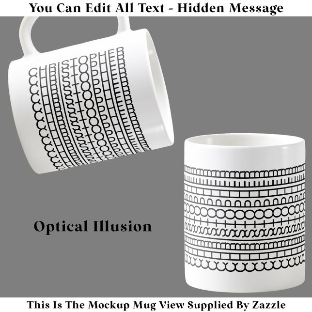 Illusion optique Nom Mug 114B Drôle Texte caché (Créateur téléchargé)