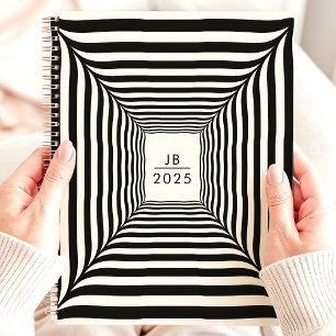 Illusion Optique Rayures Noires et Blanches 2025