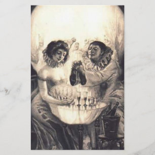 Illusion optique rétro d'amour du crâne
