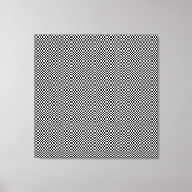 Illusion Optique Toile Enveloppée Noire Et Blanc (Recto)